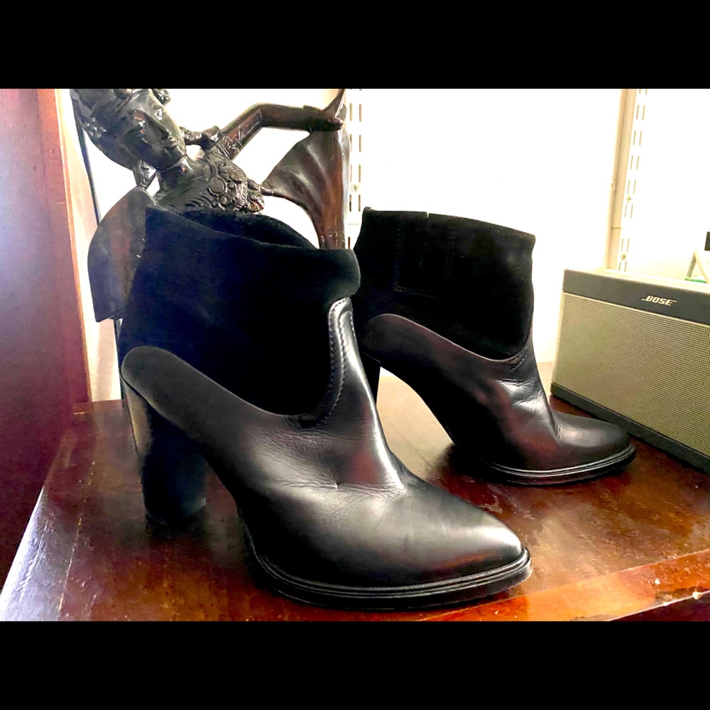 All Saints Black Heeled Booties